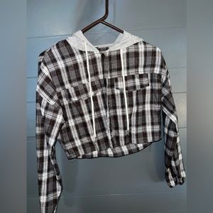 Cropped hooded jacket